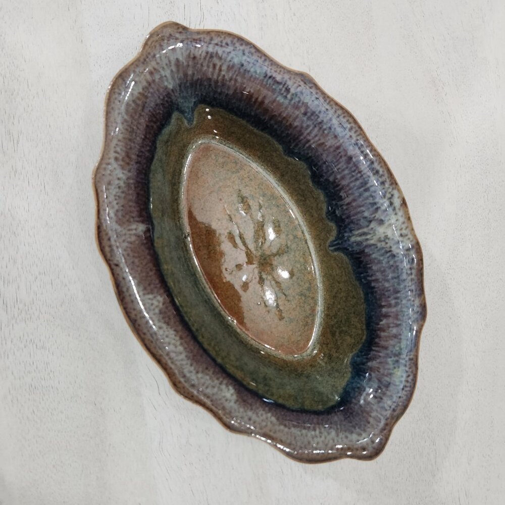 Vintage Bay Pottery Drip Glazed Bowl Signed